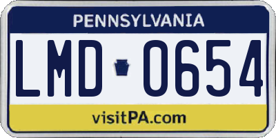 PA license plate LMD0654