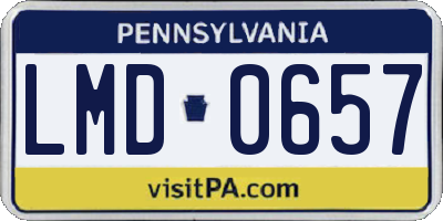 PA license plate LMD0657