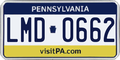 PA license plate LMD0662