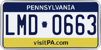 PA license plate LMD0663