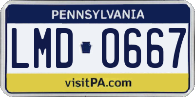 PA license plate LMD0667
