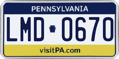 PA license plate LMD0670