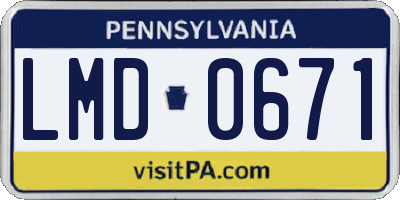PA license plate LMD0671