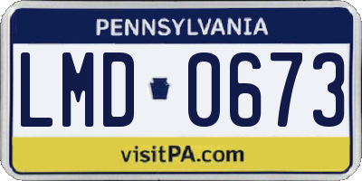 PA license plate LMD0673