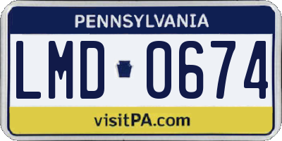 PA license plate LMD0674