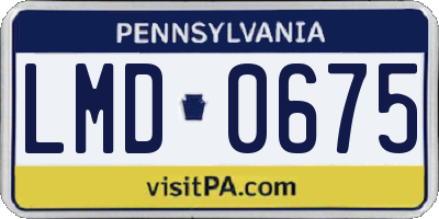 PA license plate LMD0675