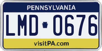 PA license plate LMD0676