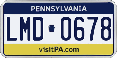 PA license plate LMD0678
