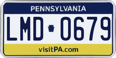 PA license plate LMD0679