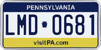 PA license plate LMD0681