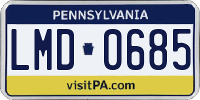 PA license plate LMD0685