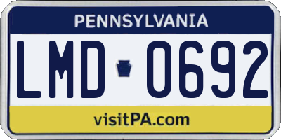 PA license plate LMD0692