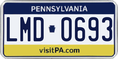 PA license plate LMD0693