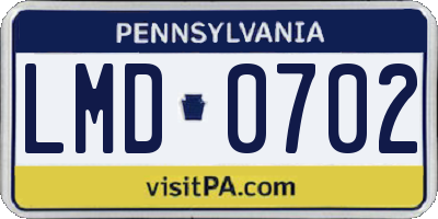 PA license plate LMD0702
