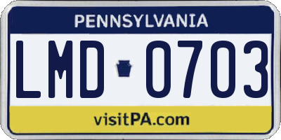 PA license plate LMD0703