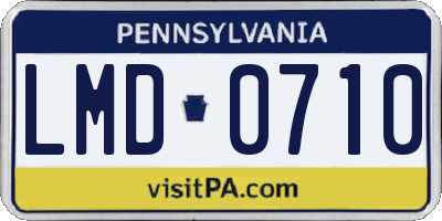 PA license plate LMD0710