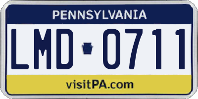 PA license plate LMD0711