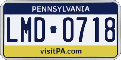PA license plate LMD0718