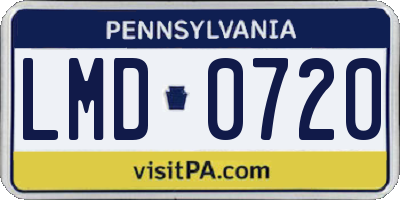 PA license plate LMD0720
