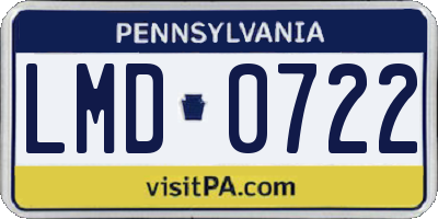 PA license plate LMD0722