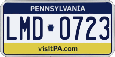 PA license plate LMD0723