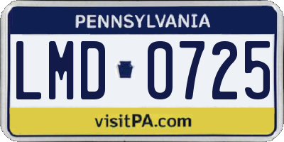 PA license plate LMD0725