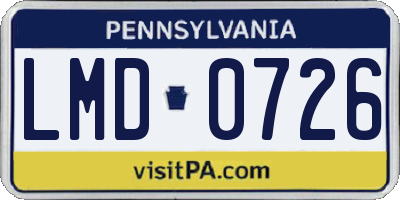 PA license plate LMD0726