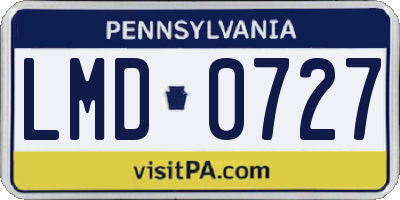 PA license plate LMD0727