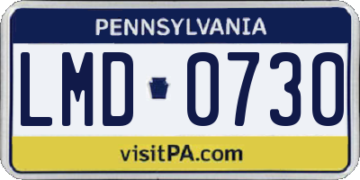 PA license plate LMD0730