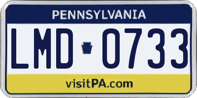 PA license plate LMD0733