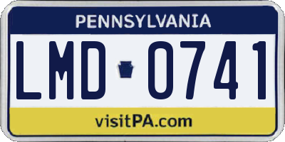 PA license plate LMD0741