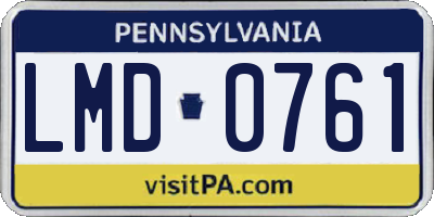 PA license plate LMD0761