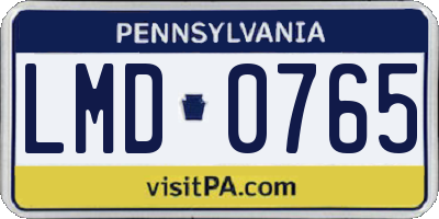 PA license plate LMD0765