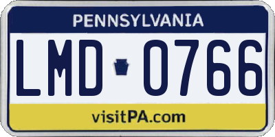 PA license plate LMD0766