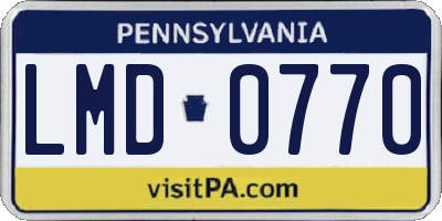 PA license plate LMD0770