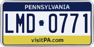 PA license plate LMD0771