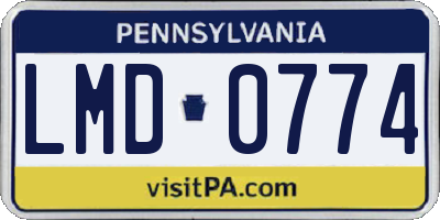 PA license plate LMD0774