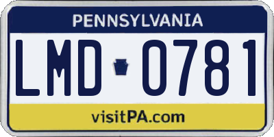 PA license plate LMD0781