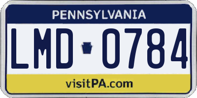 PA license plate LMD0784