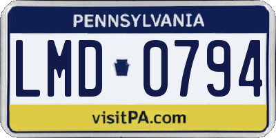 PA license plate LMD0794