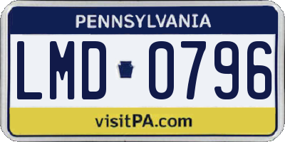 PA license plate LMD0796