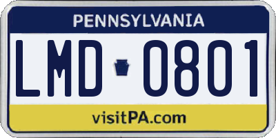 PA license plate LMD0801