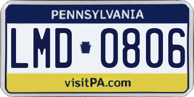 PA license plate LMD0806