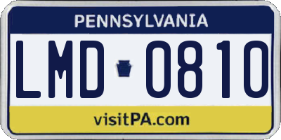 PA license plate LMD0810