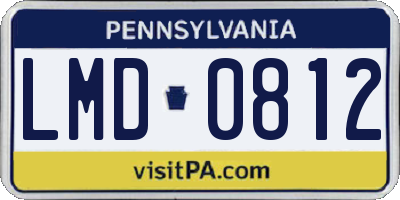 PA license plate LMD0812