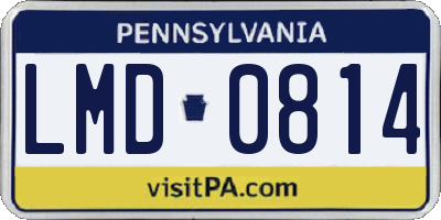 PA license plate LMD0814
