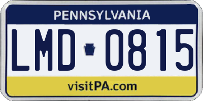 PA license plate LMD0815