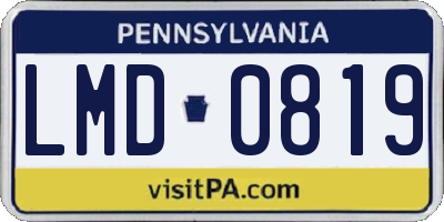 PA license plate LMD0819