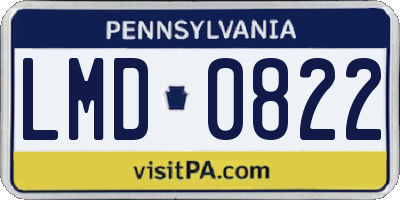 PA license plate LMD0822