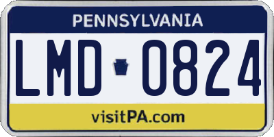 PA license plate LMD0824